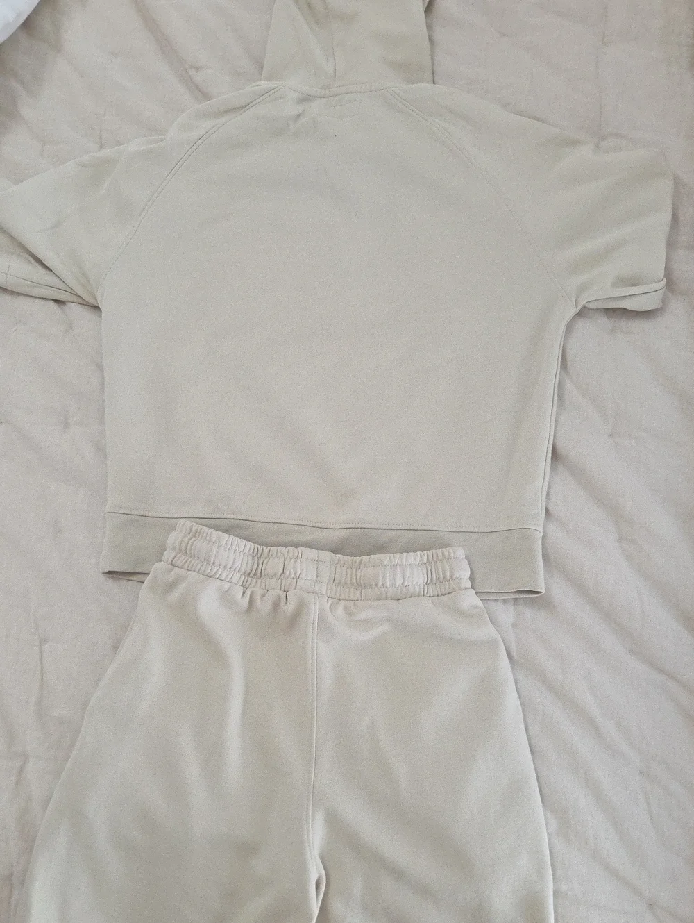 Kids Neutral Cream Hoodie & Shorts  Set